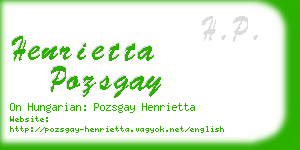 henrietta pozsgay business card